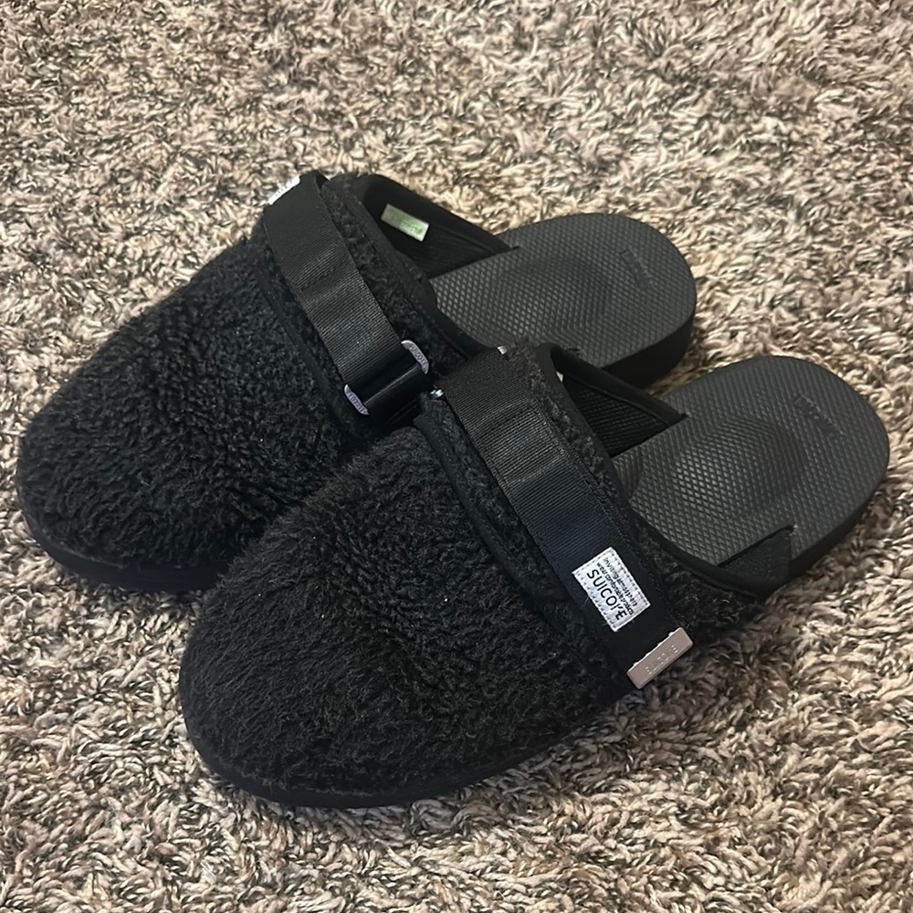 Suicoke Black Textured Men's Loafers